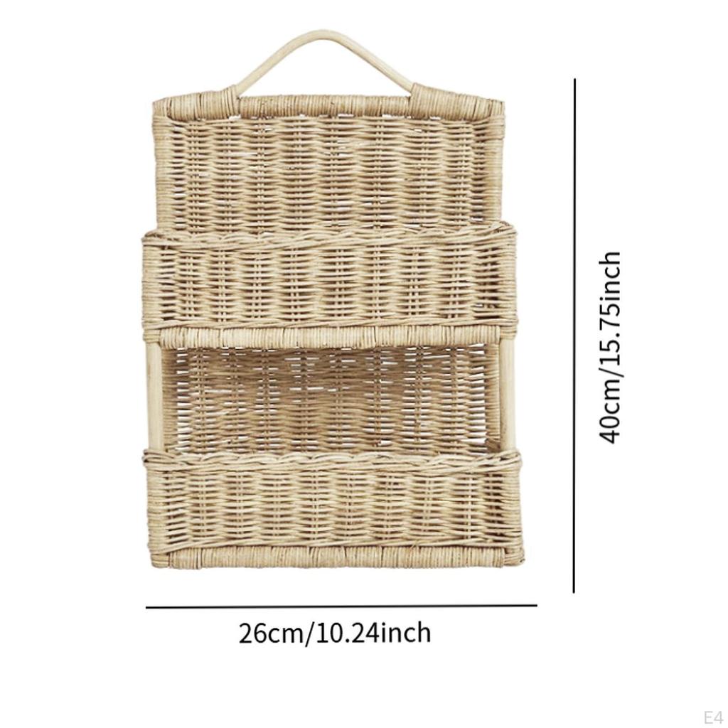 Double Woven Hanging Basket Fruit Storage Planter Baskets for Organizing