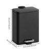 5L Rectangular Pedal Waste Bin Hands Metal with Polypropylene Liner Compact for Kitchen,