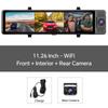 11.26" 3 Cameras  4K  GPS WIFI Dash Camera Mirror Dual Lens  IPS Screen Car Camera Drive Recorder Stream RearView Mirror Car Dvr