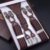 Men's Six-Clip Jacquard Wide Suspenders with Printed Webbing