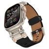 Leather Strap for Apple Watch Ultra 49mm 45mm 42 44mm Luxury Men Band for iWatch Se 6 5 4 Series 9 8 7 Ultra 2 Bracelet