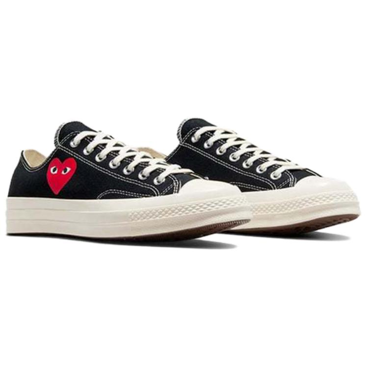 Comme Des Garçons PLAY X Converse Chuck 70 Low Single Heart - Black Unisex Sneakers Red Egret A08804C