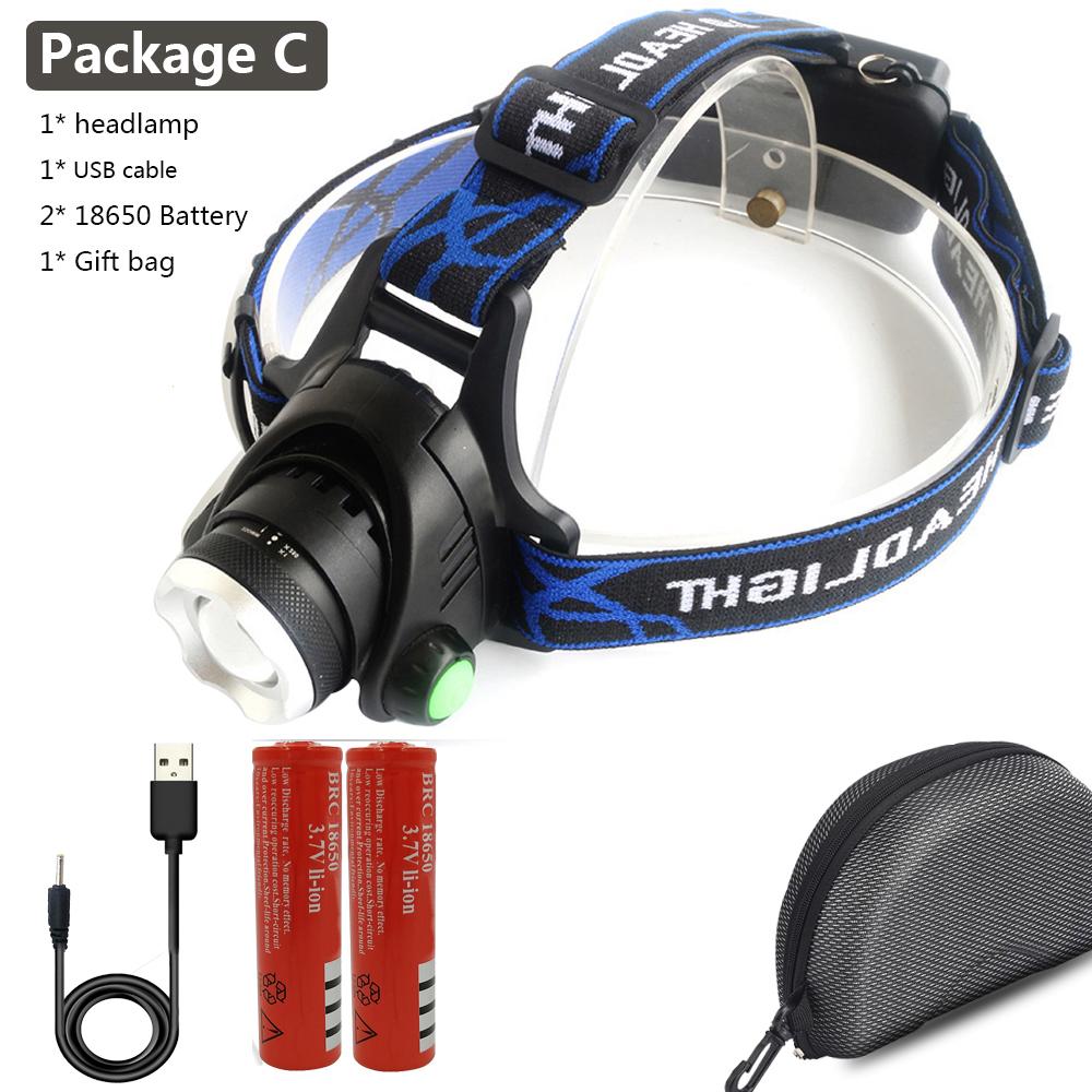 XHP180 2000.000 LM, der hellste LED-Scheinwerfer, zoombarer Kopf, Taschenlampe, Taschenlampe, Scheinwerfer, USB wiederaufladbar, für Camping