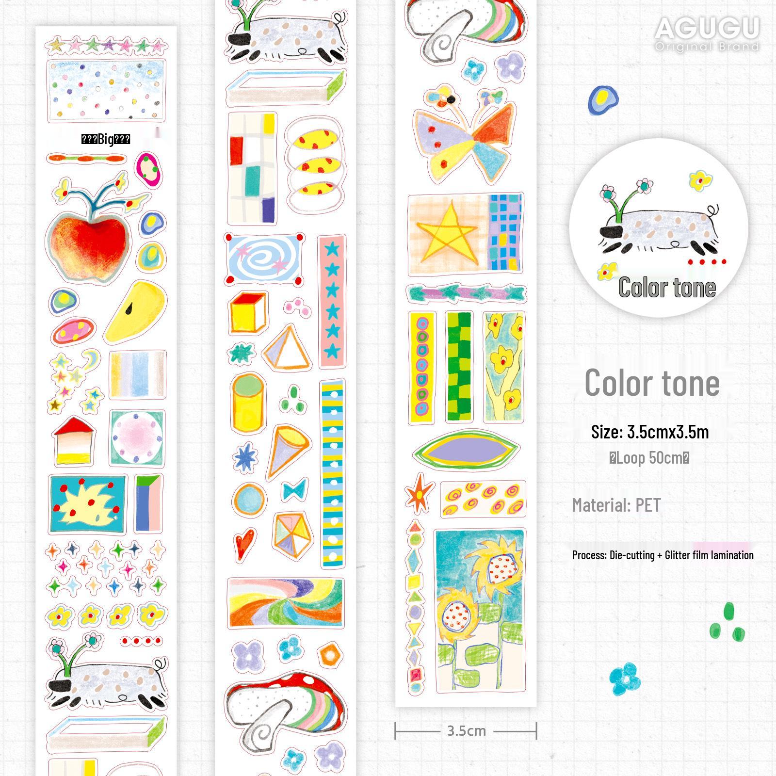AGUGU Dreamcore Graffiti PET Glitter Adhesive Tape Roll