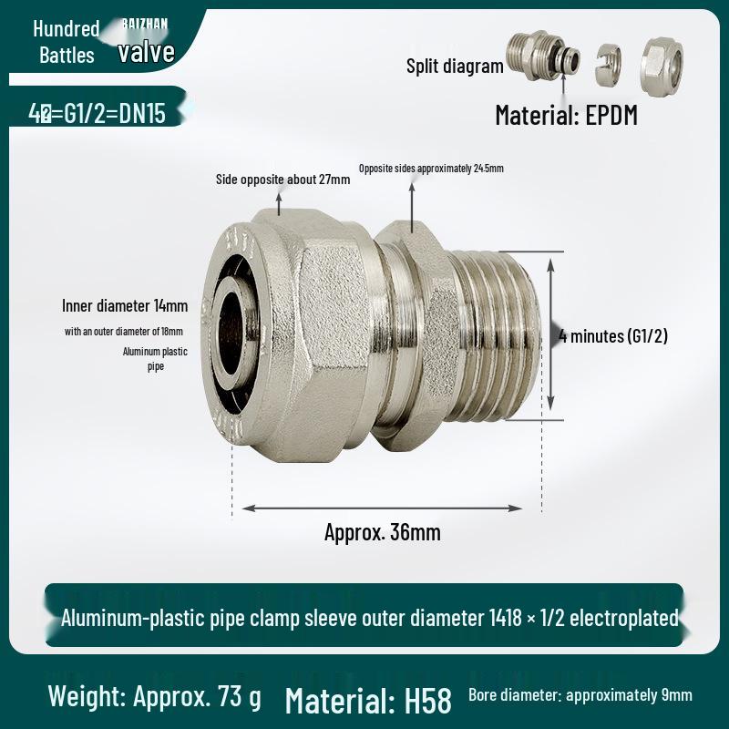 Copper-Aluminum Pipe Fittings for Heating Systems - Male & Female Thread Tee Elbow.