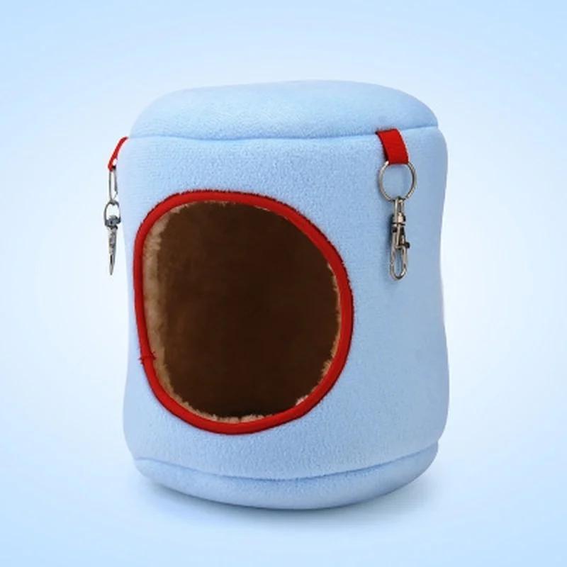 Pet Cute Soft Hanging bed Little Pet Rat Warm Bed Rat Hammock Squirrel Winter Toys Pet Hamster Cage House Hanging Nest cage M синий