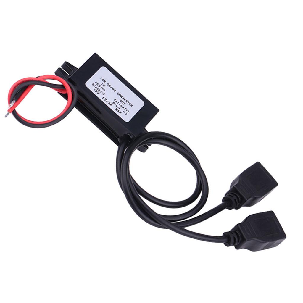 3A DC 12V to DC 5V Dual USB Charger Adapter Converter Module for Car Motorcycle Phone Charge