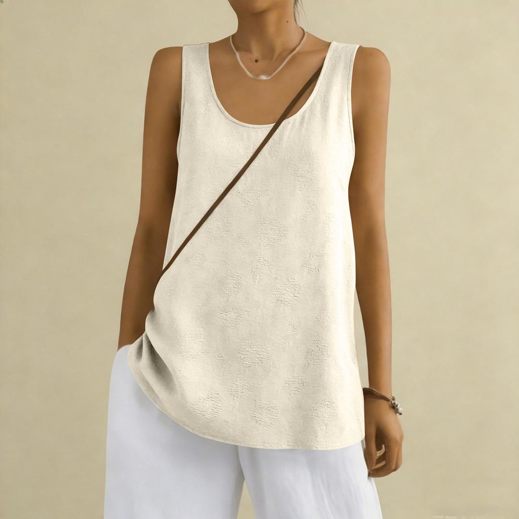 Women's Color Cotton And Linen Camisole Loose Inner Sleeveless Versatile Bottoming Top