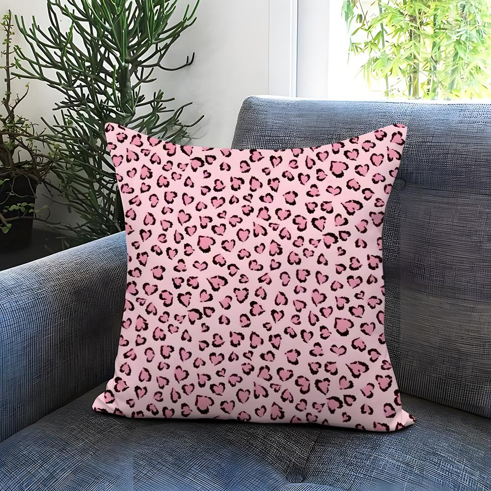 Leopard print pattern Cushion Cover Comfortable Reversible Pillow Cover Ideal for Car Sofa Bedroom Beyond