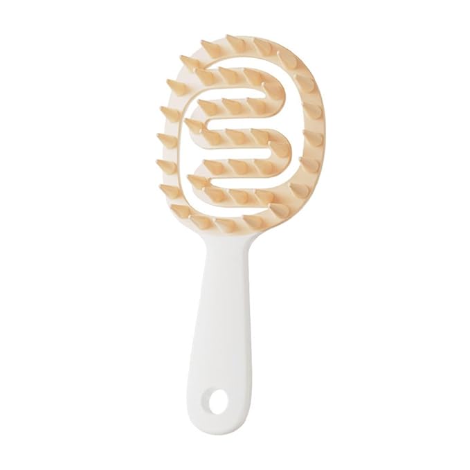 

Массажер для кожи головы, щетка для шампуня, силиконовая щетка для кожи головы с ручкой, изогнутая вентилируемая щетка для кожи головы, щетка для ухода за кожей головы белый