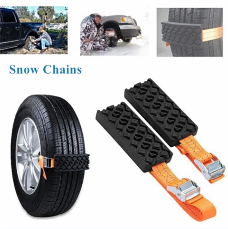 1PC Durable PU Anti-Skid Car Tire Traction Blocks With Bag Emergency Snow Mud Sand Tire Chain Straps For Snow Mud Ice
