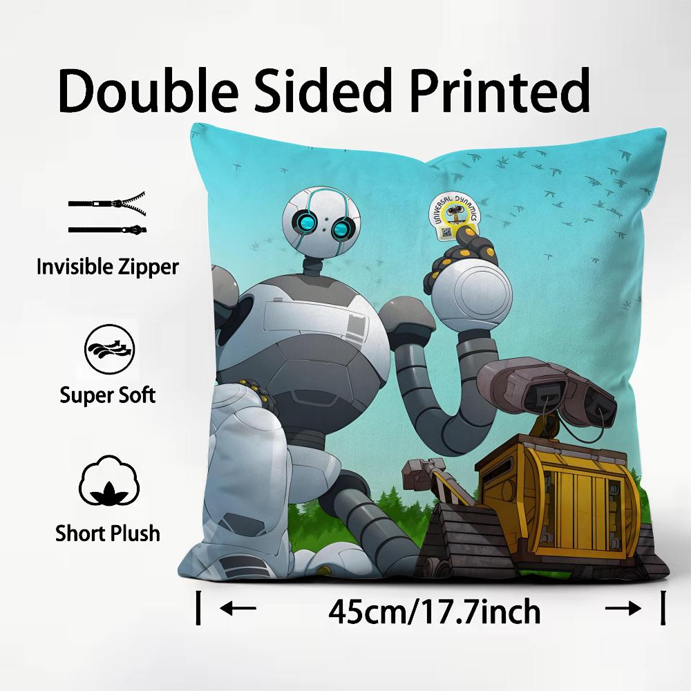 

The WWild RobotT Cartoon Cushion Cover Plush Fabric Soft DoubleSided Printed Sofa Warm Winter Home Child Gift Pillow Case 30x30cm