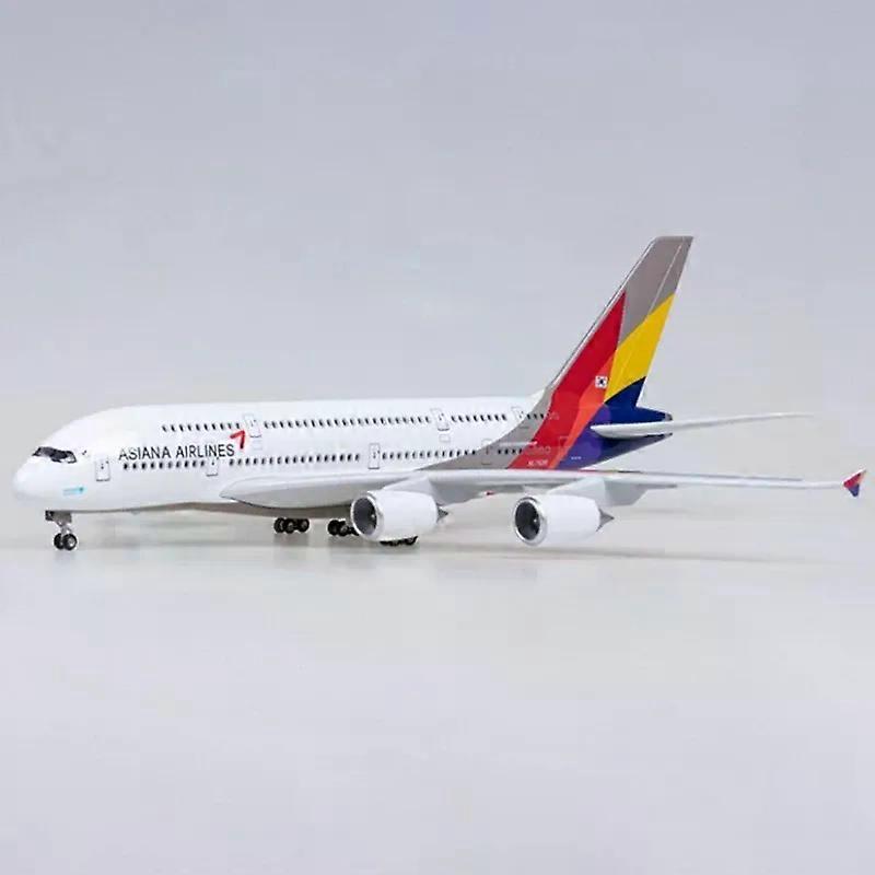 Nový 46CM Měřítko 1/160 A380 Korejské Letadlo ASIANA Airline Model S LED Světlem a Podvozkem Kovový Plastová Pryskyřice Letadlo Hračka