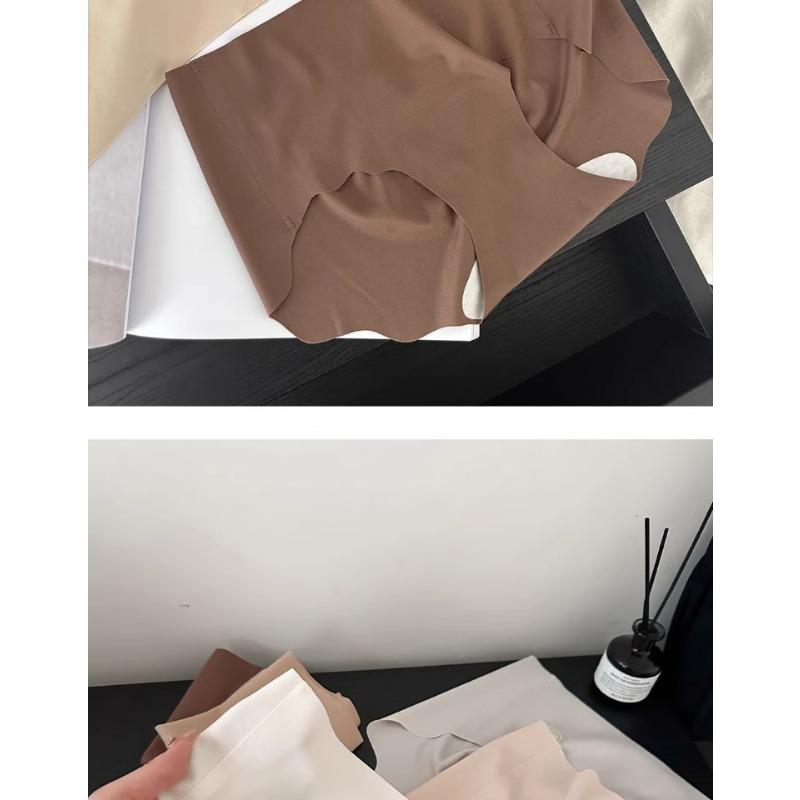 Women S Ice Silk Seamless Underwear With Mulberry Silk Crotch For Plus Size Ladies