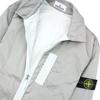 STONE ISLAND FW22 Metallic Nylon Solid Color Polo Collar Long Sleeve Jacket Men Jacket Pearl-Gray 7715Q0519-V0061