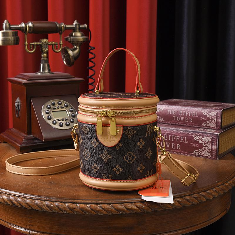 New 2025 Retro Printed Bucket Bag - Trendy, High-End Fashion Shoulder Handbag for Women