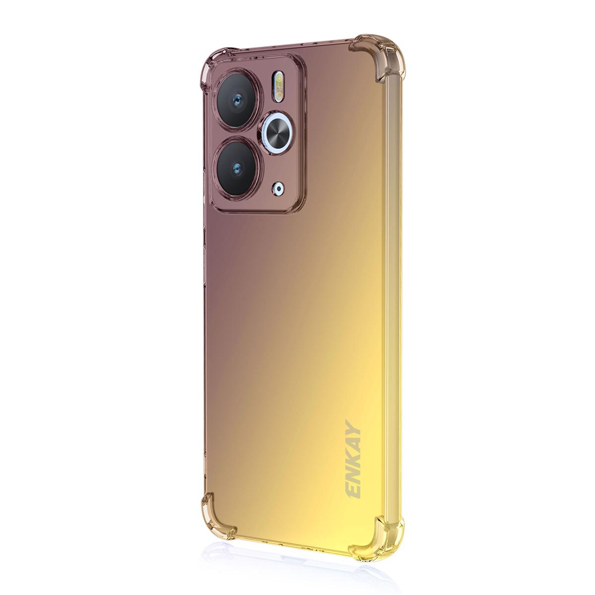 

For Realme 14 5G TPU Case ENKAY Thickened Four Corner Drop-proof Phone Back Cover Purple/Gold