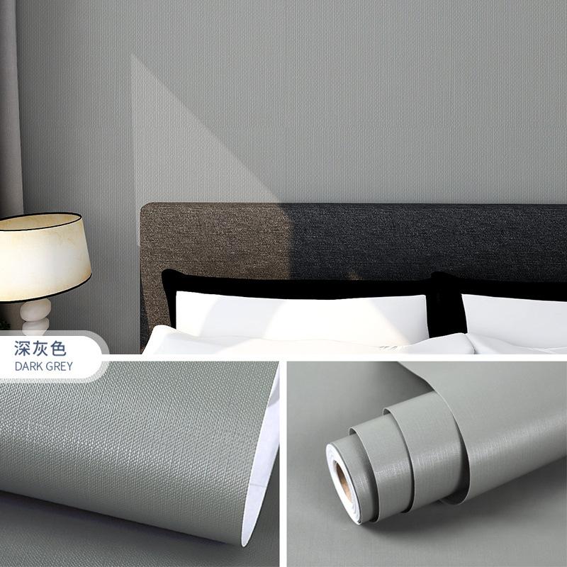 Solid Color Wallpaper Pvc Self-adhesive Thickened Background Wall Pasting Wall Remodeling Furniture Renovation Wallpaper