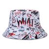 Korean Graffiti Bucket Hat: Unisex Hip Hop Street Style, Adjustable Sun Hat