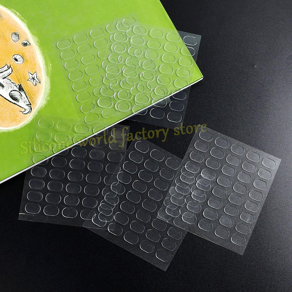 Silicone World 200PCS Double-Sided Adhesive Transparent Seamless Glue Pads Sticker for Blind Box Landscape Doll Foot Fixed Glue