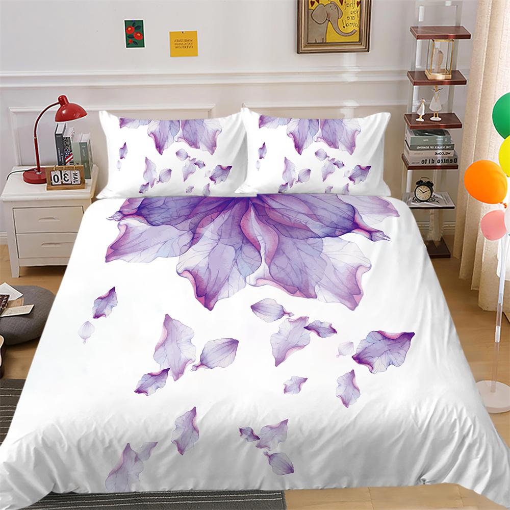 Juego de funda nórdica con estampado de flores en 3D, ropa de cama, colchas de poliéster de tamaño doble, ropa de cama para el hogar a la moda