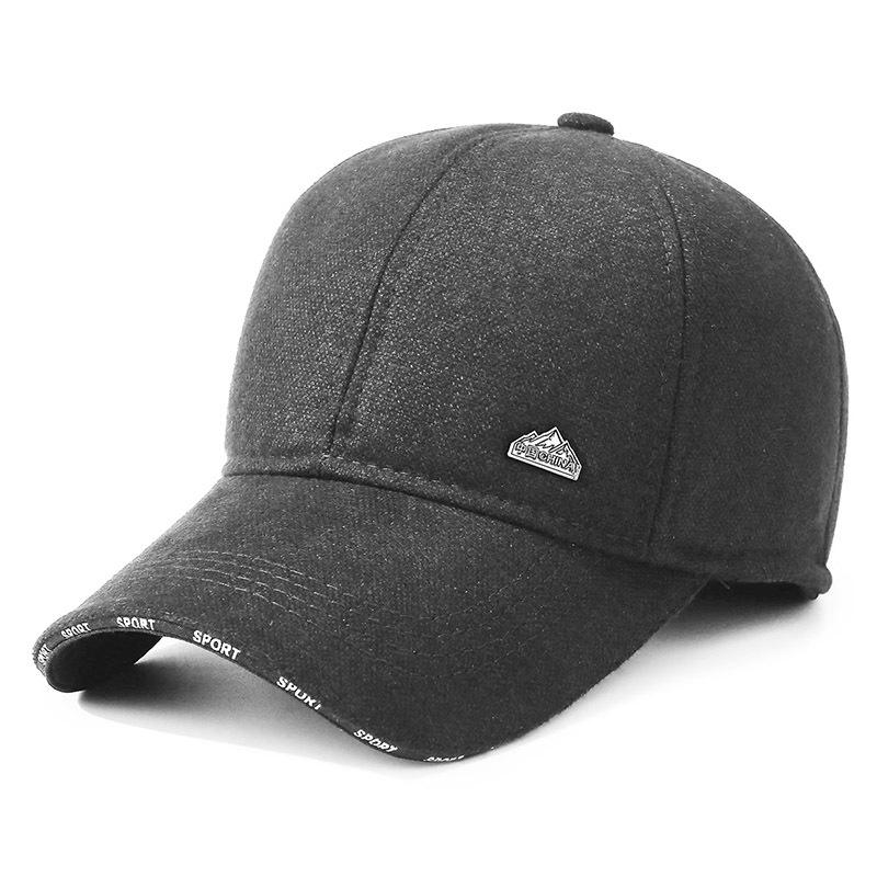 New Men'S Ear Protection Cotton Hat, Fleece Warm Baseball Cap, Middle-Aged And Elderly Outdoor Windproof And Cold-Proof Cap