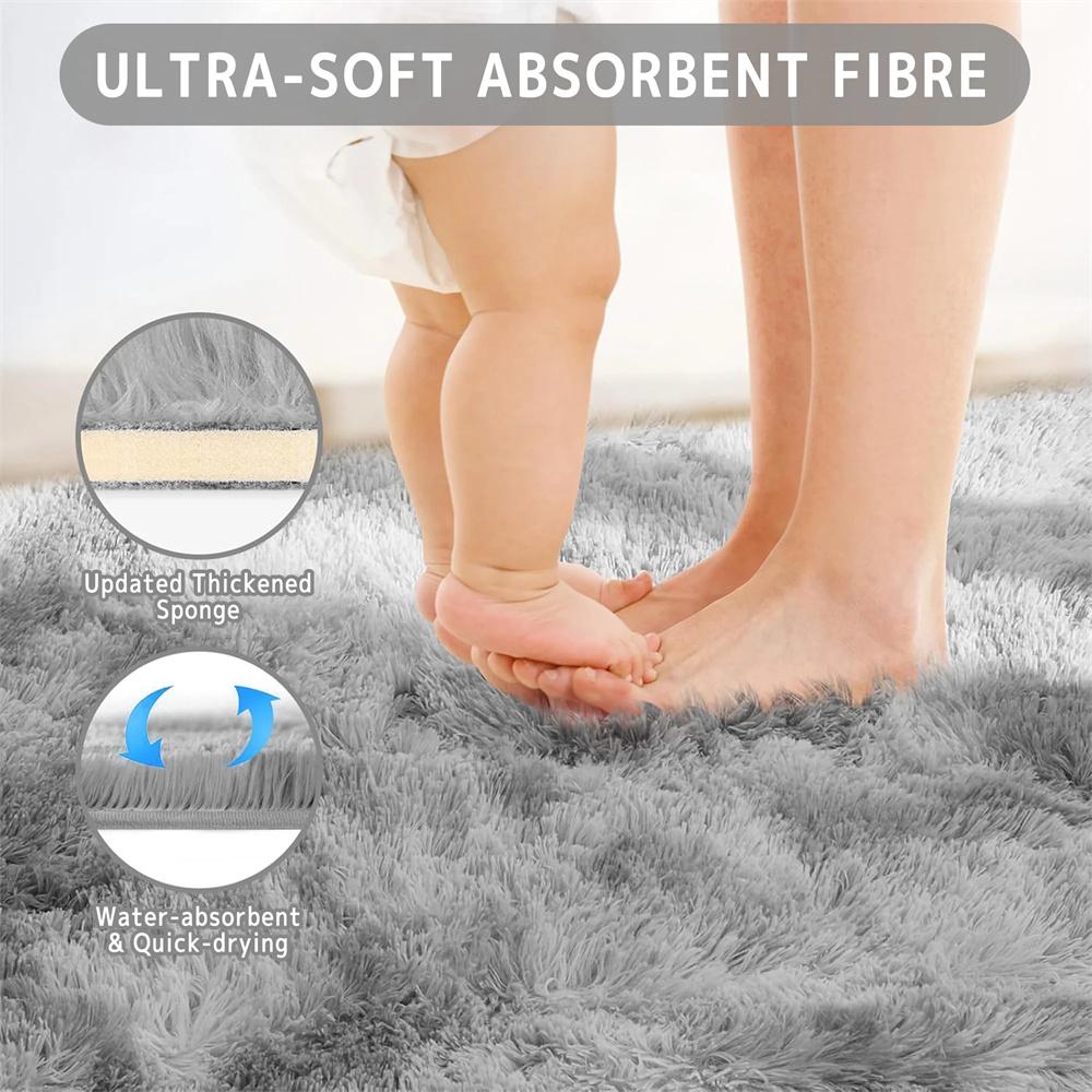 160x230cm Luxury Plush Fluffy Carpet, Ultra Soft Shaggy Area Rug for Living Room Bedroom Kids Room, Non-Slip Hallway Runner Mats
