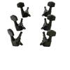 Black Square Head Folk Guitar Tuning Pegs with Enclosed Design and Built-in String Winder.