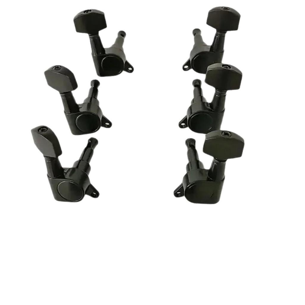Black Square Head Folk Guitar Tuning Pegs with Enclosed Design and Built-in String Winder.