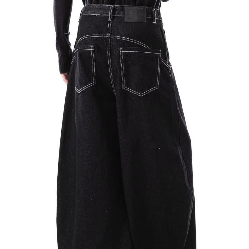 Womens Relaxed Fit Wide Leg Denim Pants High Waist Loose Straight Cut Cotton Jeans Casual Streetwear