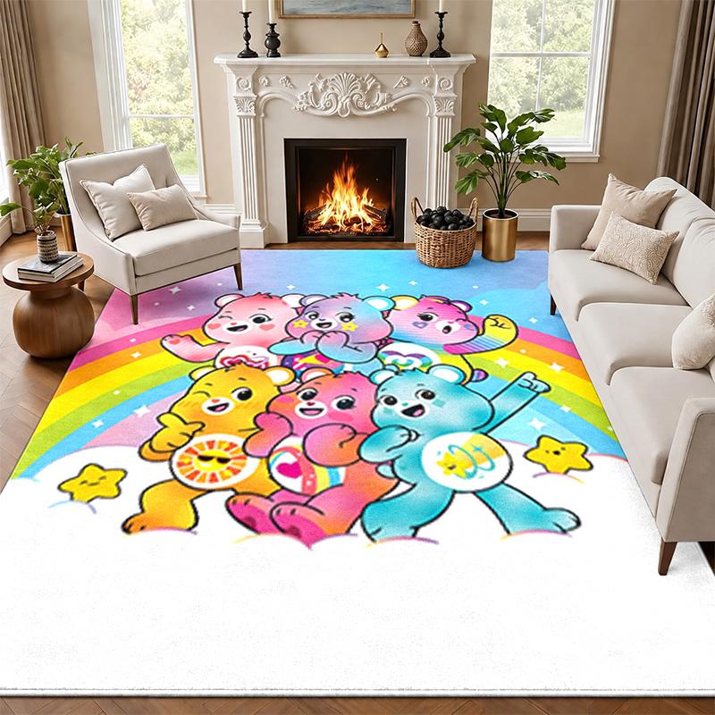 Care Bear Carpet Door Mat for Living Room or Bedroom Protective Mat Under Chair Office Decoration Christmas Gift Birthday Present