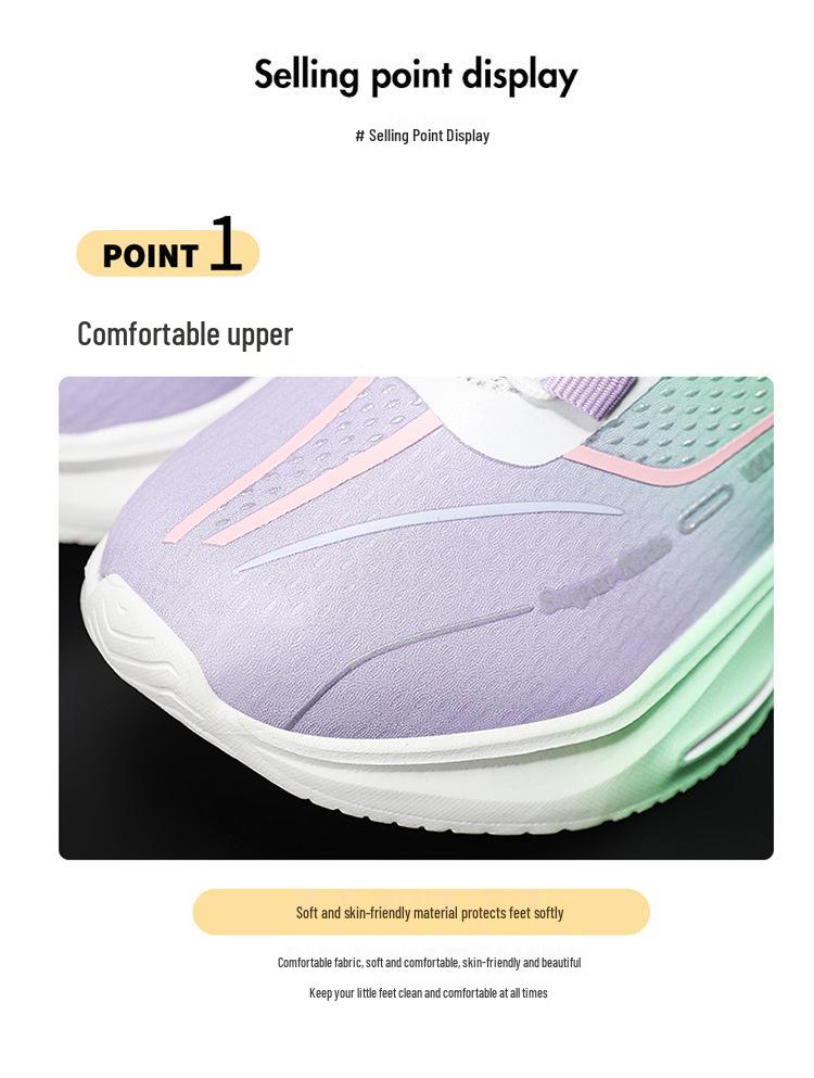 Rotating Buckle Kids' Non-Slip Lightweight Running Shoes for Spring & Autumn - Breathable, Comfortable Outdoor Sports Sneakers for Boys & Girls
