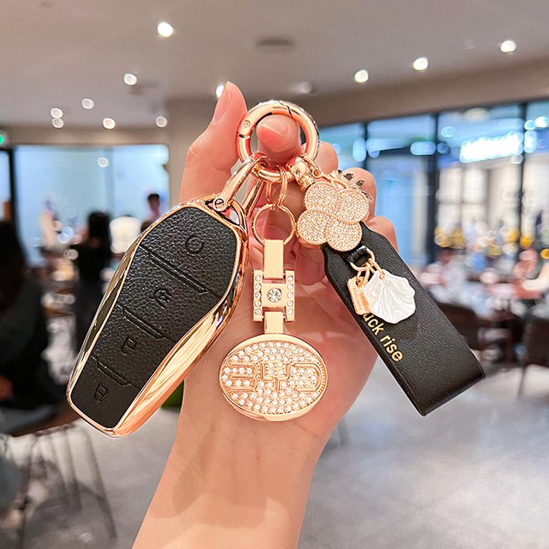 Compatible with BYD Yuan UP, Yuan PLUS, Yuan PRO: Men's and Women's Key Bag Set with Shell Buckle.