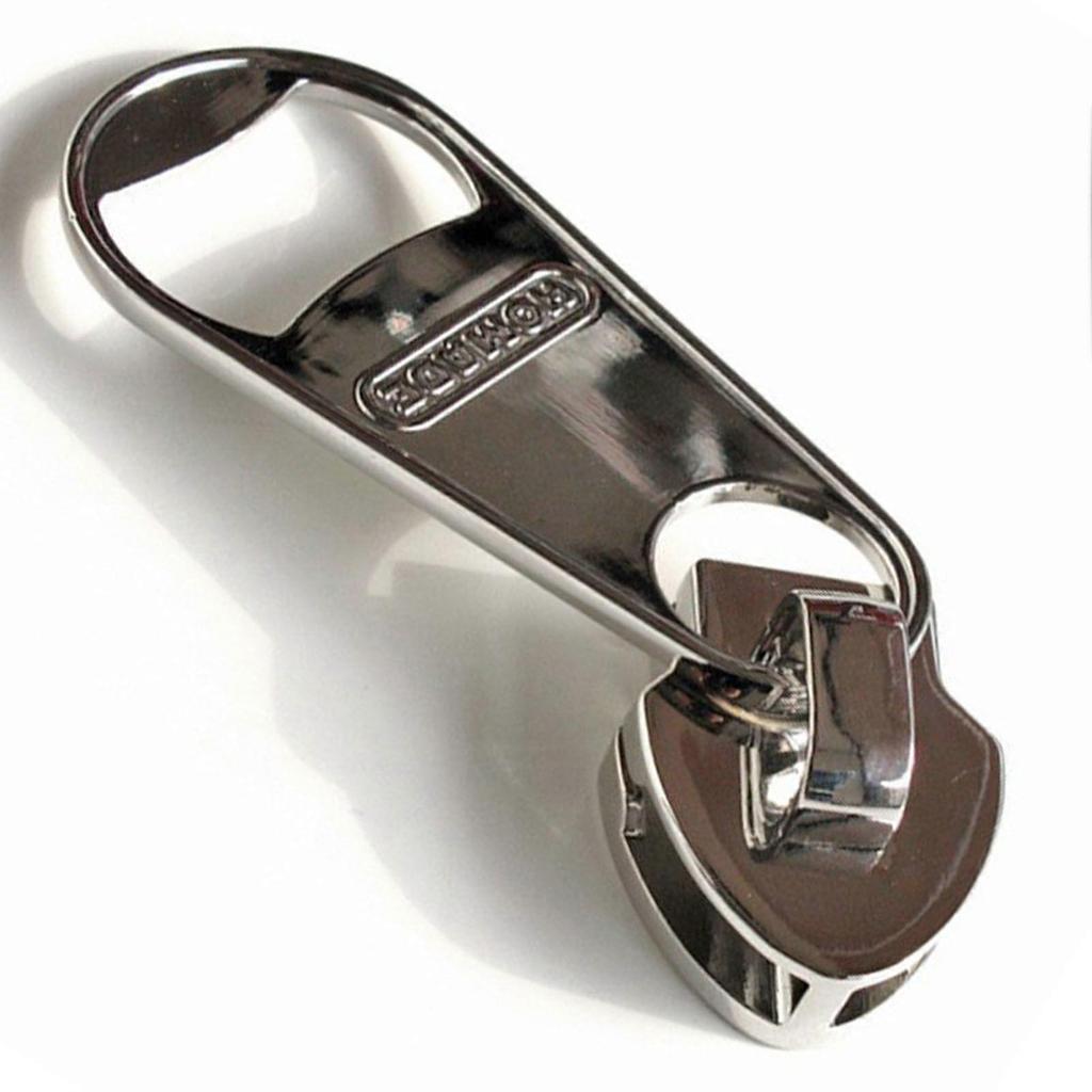 Bottle Opener Zipper Shape Shiny Unique Zinc Alloy Bottle Can Opener with Refrigerator Sticker less