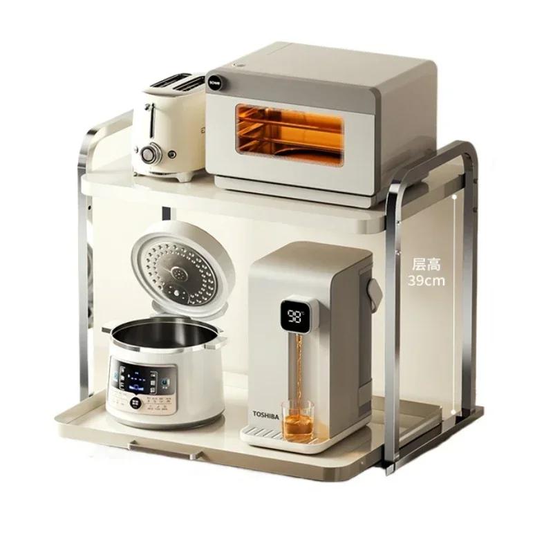 Arbeitsplatten-Mikrowellenregal Ausziebares Küchenregal Reiskocher Elektrogeräte Aufbewahrungsregale 2 Ebenen Ofenregal