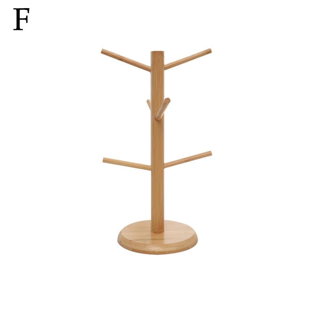 Tree Shape Wood Coffee Tea Cup Storage Holder Stand Mug Hanging Display Rack Drinkware Shelf With 6 Hooks Home Kitchen 1830₽