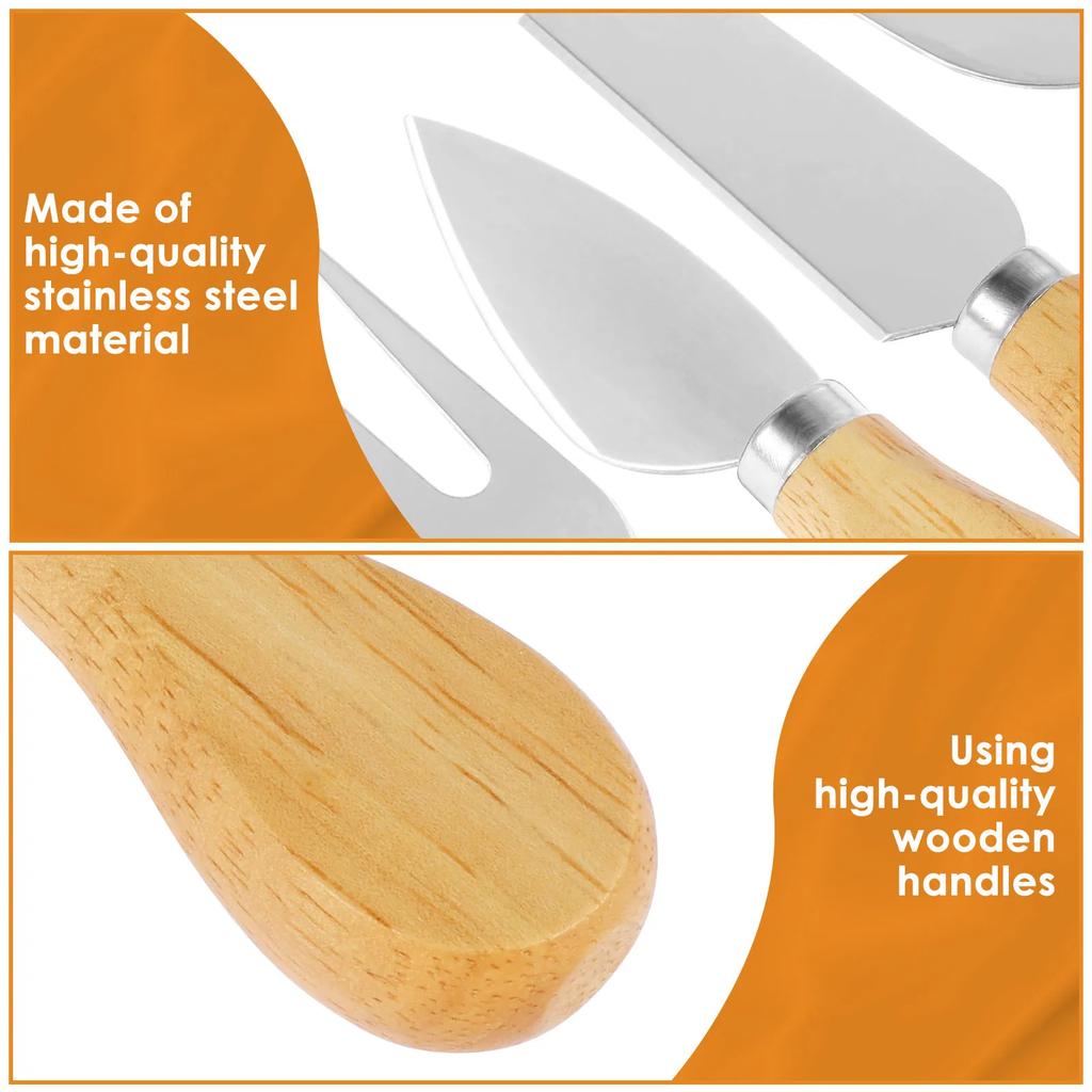 16Pcs Cheese Knives Set Stainless Steel Butter Cutter Spreader Portable Cheese Cutter Cheese Fork for Party Wedding Christmas