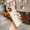 Applicable To iPhone17 Mobile Phone Case New Electroplated 6D Straight Edge Side Love Wristband Bracket Apple 16 Protective Case