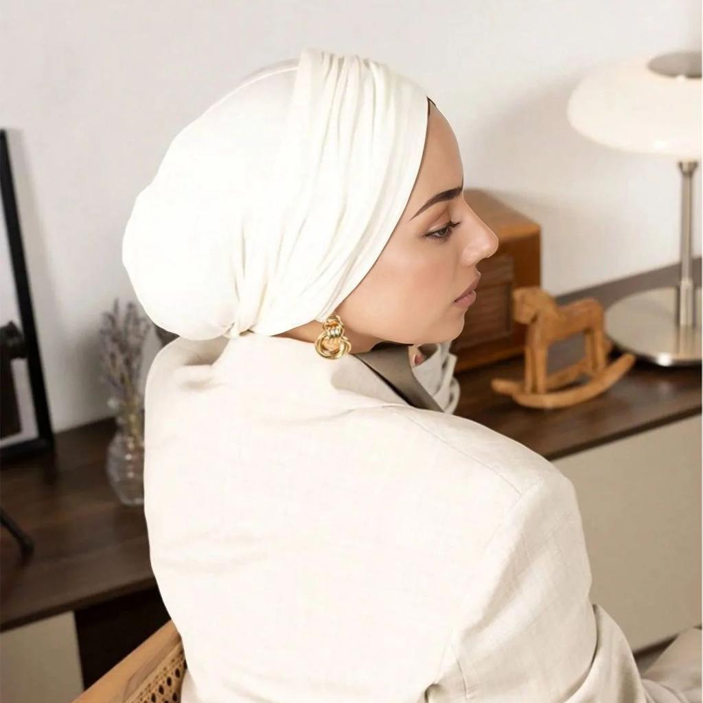 Căciulă nouă musulmană solidă pentru sub hijab Modal Hijab instant din bumbac elastic Turban Căciulă islamică pentru sub hijab Bonetă Eșarfă de cap Bandă de cap