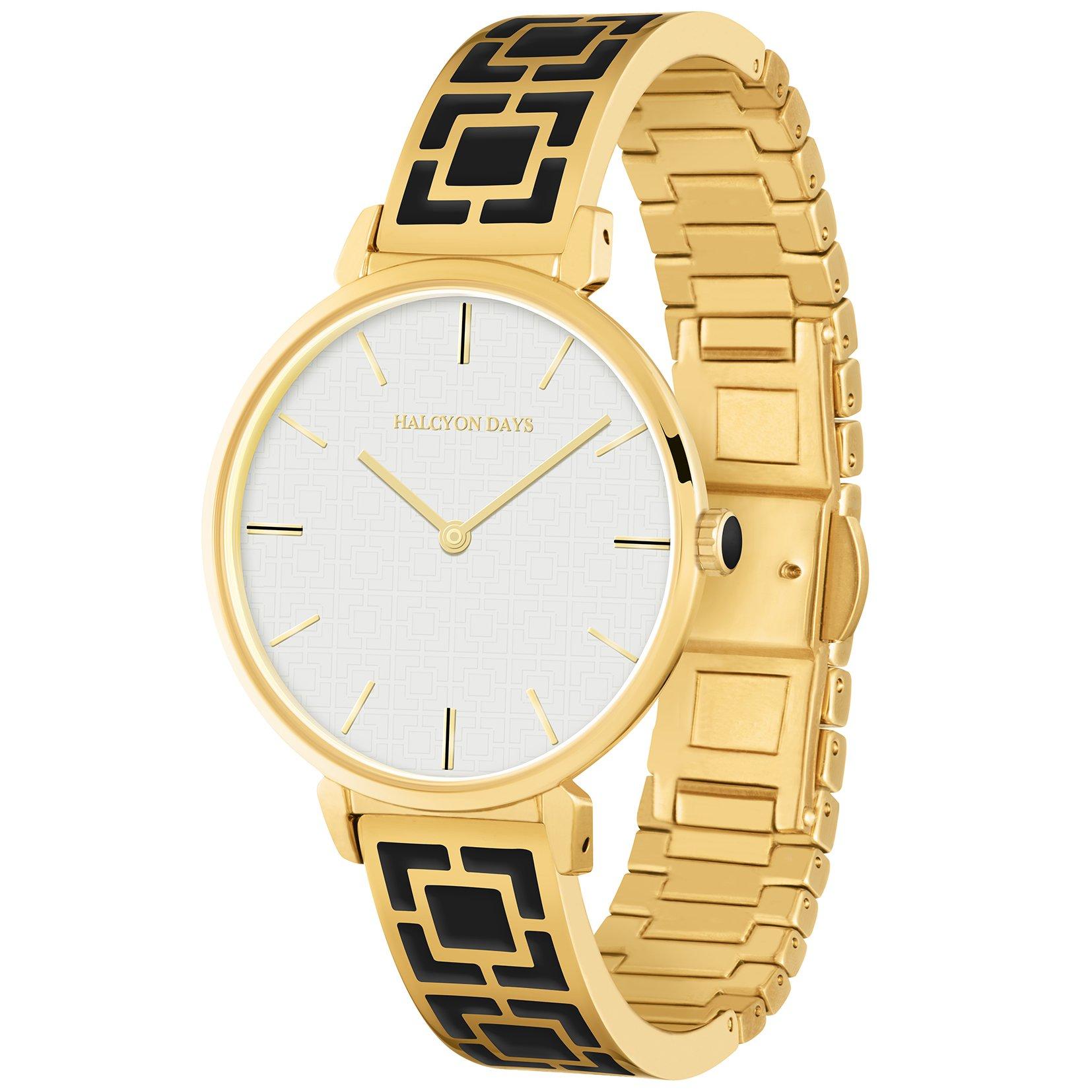 

[Halsion Days] Watch Maya HD4014 Women s Black x Gold [Item]