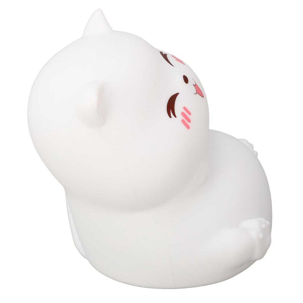 Silicone Night Lamp Cute Cat Tap Control   Color Rechargeable Soft Night Light for Bedroom