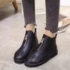 2019Women Ankle Boots Plus Size Hand-made Leather Woman Boots Round Toe zipper Shoes Female Footwear  ankle boots for women