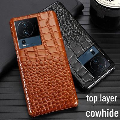 Neo7 SE için iQOO Neo7 Timsah Desenli Yarım Kapak Yarış Derisi Telefon Kılıfı.