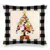 Christmas Checkered Red Letters Digital Printing Short Plush Pillow Covers For Car Sofa Office Cushion Cover Home Goods