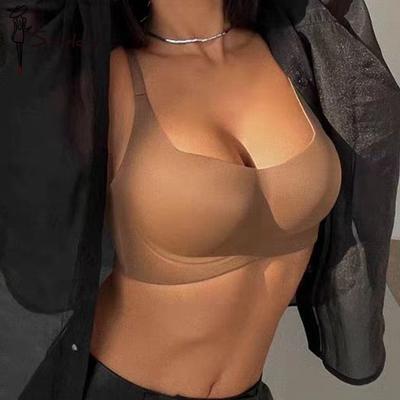 Reggiseni Senza Cuciture Per Donna Intimo Senza Ferretto Push Up Reggiseno Deep V Bralette Femminile Sottile Invisibile Reggiseno Lingerie Sexy Tinta Unita