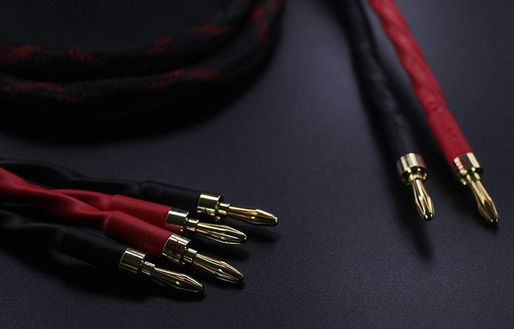 Speaker Cable Banana Plugs 4 Banana 1 Pair Set 12 Banana k4B-2B Bi-Wire (2 - Plugs), (Total Plugs), k4B-2B (2.5m (2.5m))