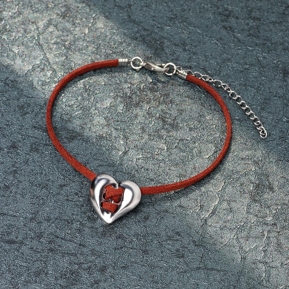 JMXD Vintage Minimalist Samt Herz Gewebtes Choker-Halsband Weiches Koreanisches Modeaccessoire Statement-Anhänger für Damen