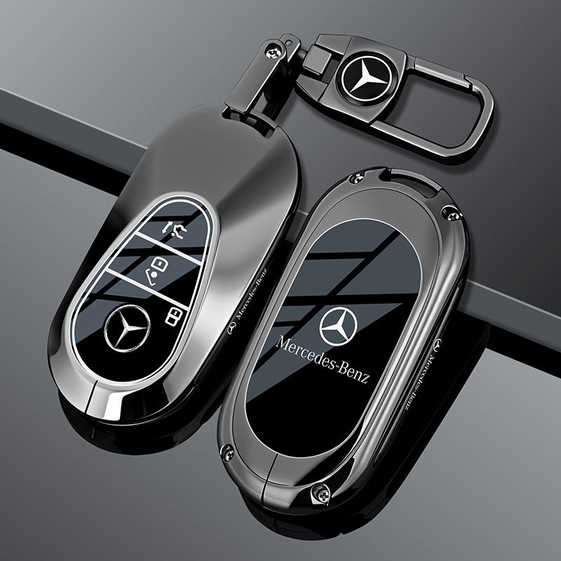For Mercedes Benz C E S Class W223 W206 C260 C300 S400 S450 S500 Alloy Car Smart Remote Key Case Cover Leather Shell Fob Holder