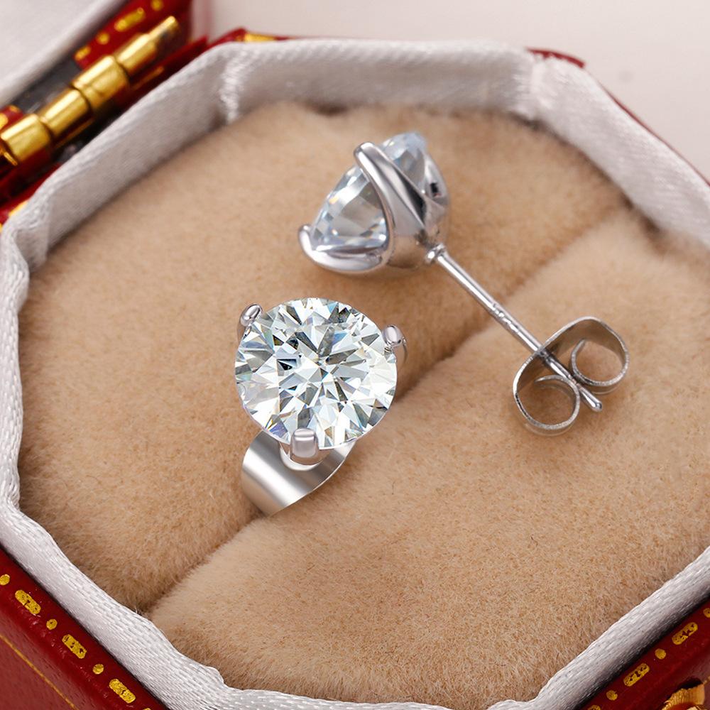 Classic Stud Earrings Series, Creative Crown Flower Zircon Stud Earrings For Women, Simple And Fashionable Small Earrings.
