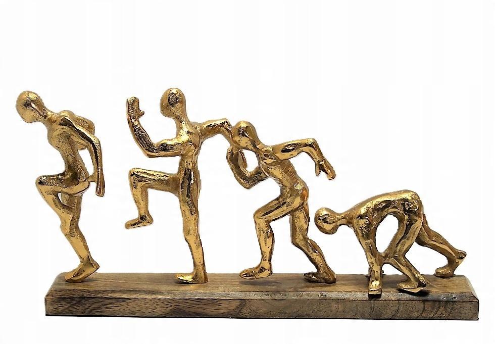 Metal Figurine Decorative Sculpture Depicting Runners